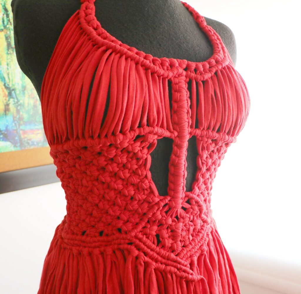 Red Macrame Dress