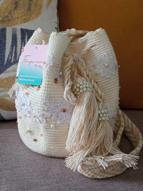 Femperium Wayuu Hand-Woven Guajira Colombia Bags Off White bolsas
