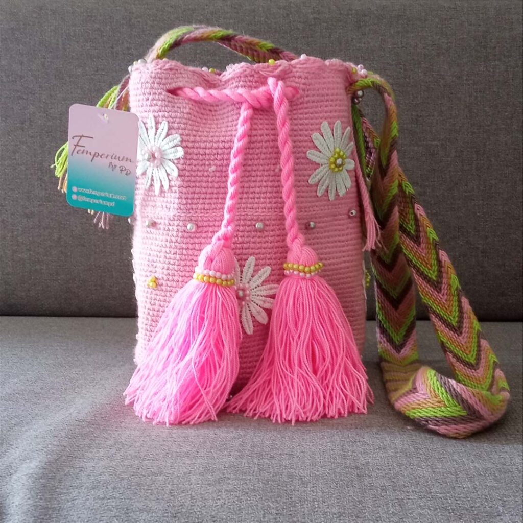 Femperium Wayuu Hand-Woven Guajira Colombia Bags Pink
